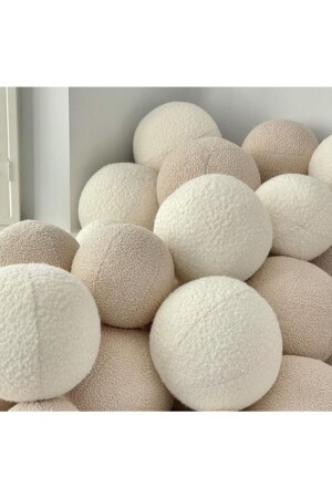 Teddy Top Yastık Bej Rengi - Sevaradekor