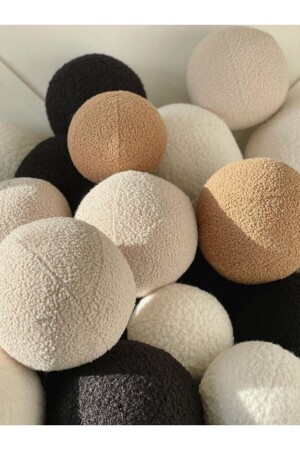 Teddy Top Yastık Kırık Beyaz - Sevaradekor