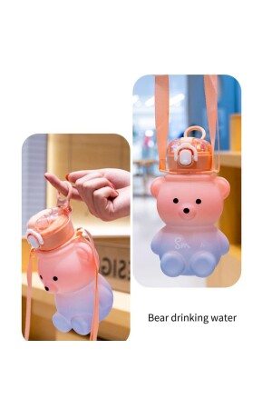 Teddybär Modell Wasserflasche Wasserflasche Wasserflasche mit Strohhalm 800 ml Bpa-freie Wasserflasche Kinder Schulwasserflasche df426 - 4