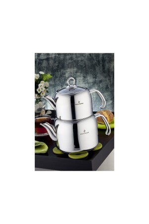 Teekanne aus weichem Stahl mit Dampfdeckel, Familiengröße XL SOFRAM1234568911 - 2