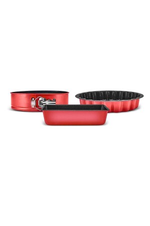 Teemo Neues 3-teiliges Kuchenform-Set aus Karbonstahl, Rot 153. 09. 01. 2297-1 - 6