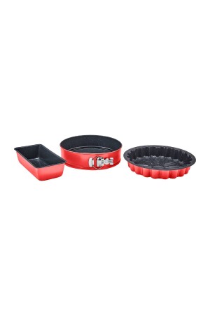 Teemo Neues 3-teiliges Kuchenform-Set aus Karbonstahl, Rot 153. 09. 01. 2297-1 - 7