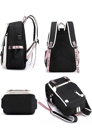 Teenager-Mädchen-Rucksack, Mittel- und Oberschüler-Rucksack, Outdoor-Rucksack, Kinder-Schultasche, swicco Teenager-Mädchen-Tasche, Schwarz/Rosa - 5