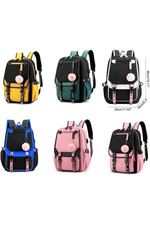 Teenager-Mädchen-Rucksack, Mittel- und Oberschüler-Rucksack, Outdoor-Rucksack, Kinder-Schultasche, swicco Teenager-Mädchen-Tasche, Schwarz/Rosa - 7