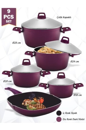 Teflon Tencere Çeyiz Seti 9 Parça 5 'li Set M.344 - AYKUT