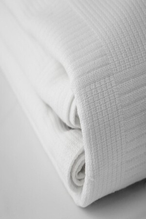 Tek Kişilik Beyaz Dama Desenli Pike. Damalı Otel Pikesi 160 x 230 cm BYZPK2 - 3