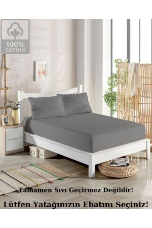 Tek Kişilik Çift Kişilik Battal Boy %100 Pamuk Renkli Kapitoneli Yatak Alezi - Podiumtex