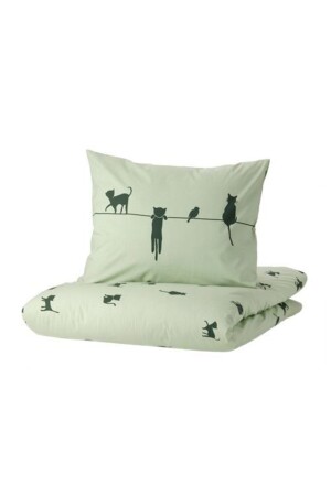 Tek Kişilik Çocuk Nevresim Takımı Meridyendukkan Su Yeşili-150x200-50x60 Cm-çarşafsız bnc - IKEA