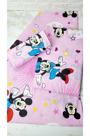 Tek Kişilik Lastikli Çarşaflı Nevresim Takımı Mickey Mouse Desen DQ2022001001XC - 4