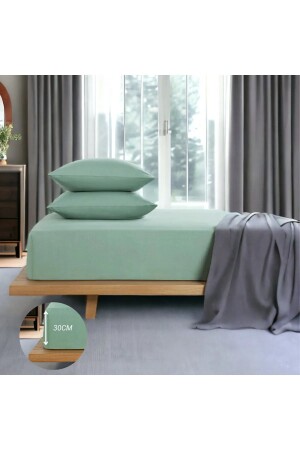 Tek Kişilik YEŞİL Lastikli Çarşaf Takımı Ve Yastık Kılıfı Ürün Kumaşı Pamuklu - Dekorix