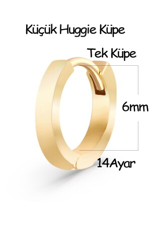 Tek Küpe (Çift değildir) Daith Tragu Helix Altın Küpe 6mm Piercing Küpe Halka Küpe 0-35gram - 3