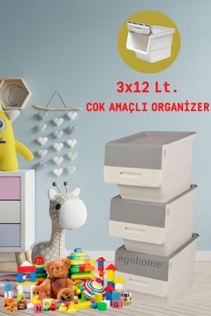 Tekerlekli Oyuncak Ve Erzak Kutusu Motek Organizer Kutu 3 Katlı Organizer Motek egohomeerzakkutusu - 1