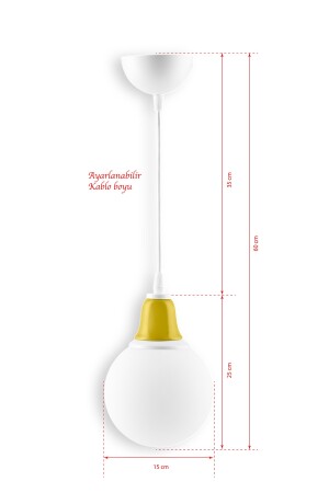 Tekli Colores Sarkıt Avize Sarı Seramikli Dekoratif Aydınlatma DDTKLCLRSRKSR - 5