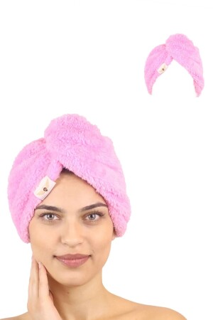 MNZ-سحب واحد من مناشفة الشعر من الألياف الميكرو فيبر - 2 كابونات كأس جفاف الشعر - مناشفة الرأس Heriya-Towel-1p - Heriya