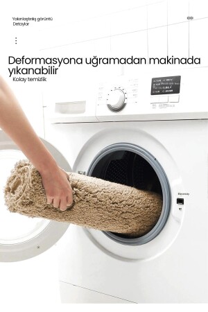 Tekli Post Peluş Banyo Paspası, Dot Taban, Kaymaz Taban 002643 - 4