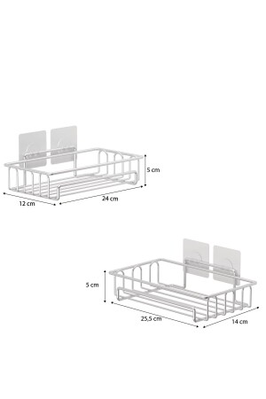 TEKNOTEL KLEBEHAKEN 2 STÜCK BADEZIMMERREGAL CHROM ST242H - 4