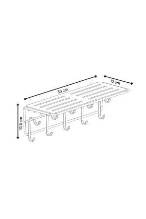 Teknotel Selbstklebendes Hängeregal St170 Mattschwarz - 5