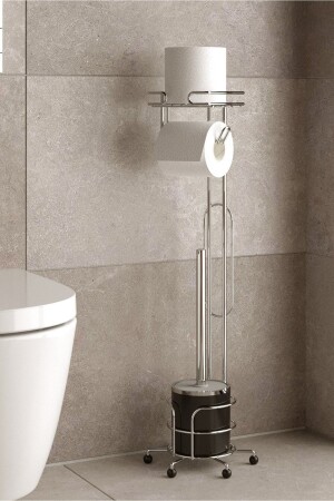 Teknotel Stand-Toilettenbürste und Ersatz-Toilettenpapierhalter, Chrom Mg096 11. MG. 096. 09 - 1