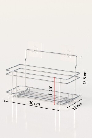 Teknotel Yapışkanlı 2 Adet Banyo&mutfak Rafı Krom St320 11.ST.320.01 - 6