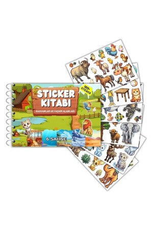 Tekrar Kullanılabilir (SÖK TAK) Sticker Kitabı - Hayvanlar Ve Yaşam Alanları (6 SAYFA STİCKER) - 2