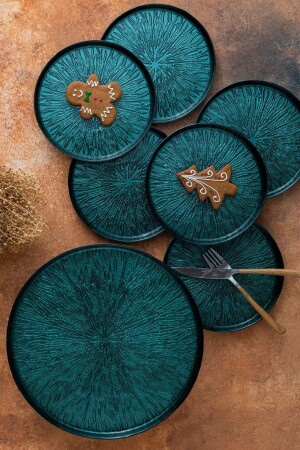 (منيز تيو) الأخضر (بيت) 7 قطع كعكة/بيسترية مجموعة 153.03.06.6942 - Karaca