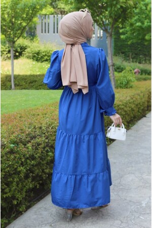 Terikoton Hijab-Kleid mit Rüschen an den Ärmeln und vorne – Saks - 5