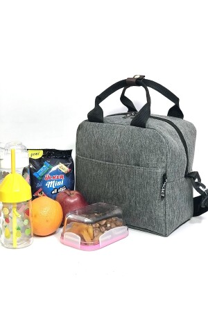 Termal , Isı Yalıtımlı (SICAK/SOGUK) Beslenme ,yemek Taşıma Çantası Gri termal çanta - 3