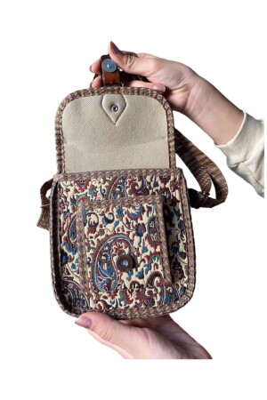 Terme-Schultertasche mit Kilim-Muster im Ethno-Stil – Schultertasche – Alltagstasche. Größe der Stofftasche: 15 x 17 cm - 5