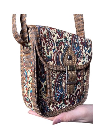 Terme-Schultertasche mit Kilim-Muster im Ethno-Stil – Schultertasche – Alltagstasche. Größe der Stofftasche: 15 x 17 cm - 6