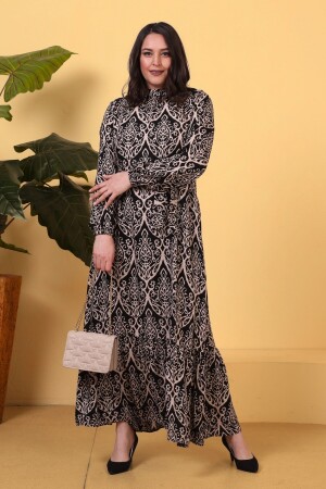 Tesettur Elbise Yazlik Kadin Tesettur Giyim Buyuk Beden Piliseli Elbise Taş 8686sevimG2 - Ferace