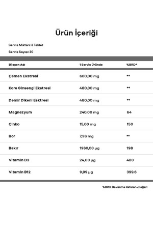 Testo Booster Kore Ginsengi, Çemen, Demir Dikeni Içeren Takviye Edici Gıda Testosterone VT5002 - 3