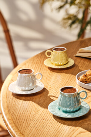 Teşvikiye Porzellan-Kaffeetassen-Set für 6 Personen, Gelb 600. 15. 01. 2606 - 5