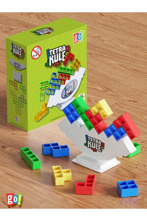 Tetra Kule Denge Oyuncağı Eğitici Kutu Oyuncak Tetris Kule Tetra Tower - 3