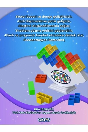 Tetra Kule Denge Oyuncağı Eğitici Kutu Oyuncak Tetris Kule Tetra Tower - 7