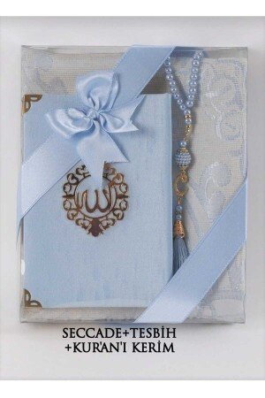 TEXTILE PRECADE + ROSENKRANZ + QURAN CRIM. Geschenk- und Mitgift-Gebetsset – Koran-Set. - 2