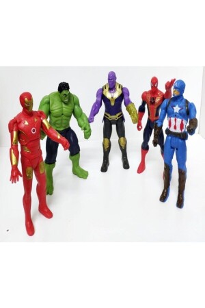 Thanos Örümcek Adam Ironman Hulk Oyuncak Işıklı 5li Set 15 Cm 297018650 - 2