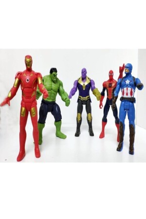 Thanos Spiderman Ironman Hulk Spielzeug beleuchtetes 5er-Set 15 cm 297018650 - 3