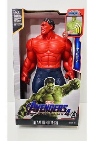 The Hulk Kırmızı Renk Red Hulk Işıklı Sesli Figür Kahraman Oyuncak 30 cm vel331 - 7