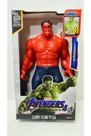 The Hulk Kırmızı Renk Red Hulk Işıklı Sesli Figür Kahraman Oyuncak 30 cm vel331 - 4