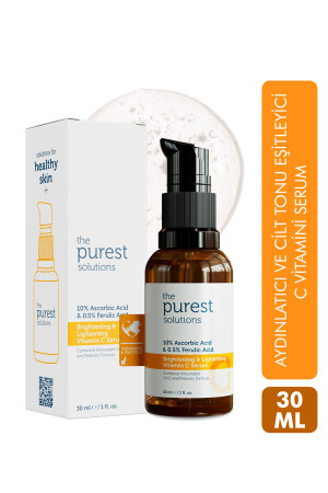 The Purest Solutions C Vit Aydınlatıcı Ve Ton Eşitleyici Bakım Serumu 30 ml %10 Ascorbic Acid & Ferulic Acid %0,5 - The Purest Solutions
