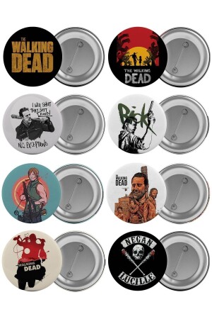 The Walking Dead Taschenabzeichen-Set, 8-teilig, größte Größe 5. 8 cm große Pin-Brosche 9789678943318 - 1