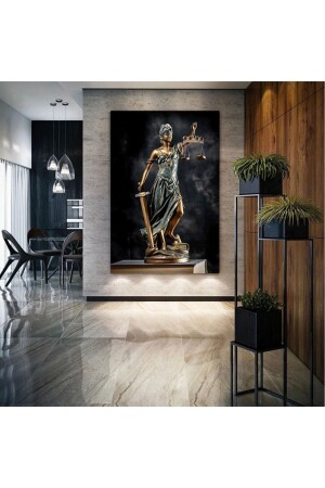 Themis mit verbundenen Augen, Schwert in einer Hand, Waage in der anderen Hand, Leinwanddruck „Justice Statue Law Office“ AR03096 - 1