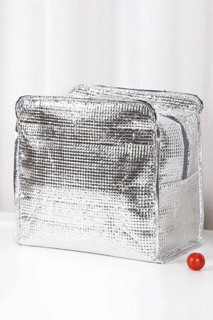 Thermo-Lunchtasche mit Karomuster, Rot - 6