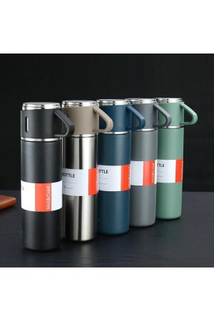 Thermoskanne aus Edelstahl, rosa Farbe, 3 Glas-Thermos-Set, Vakuum-Thermos-Set mit Geschenkbeutel - 6