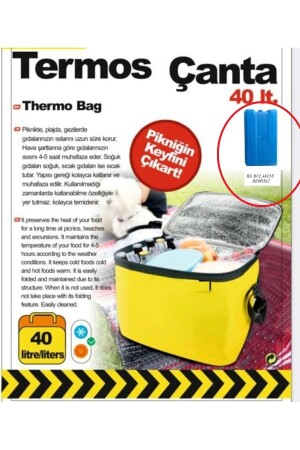 Thermostasche – Picknicktasche 40 LT mit Eisbatterie als Geschenk (4396) - 6