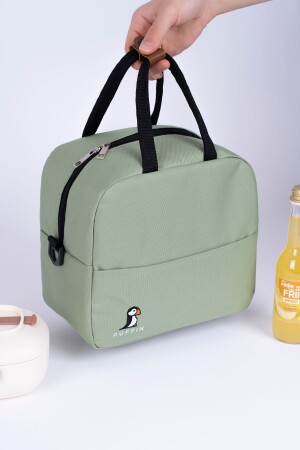 Thermotasche, wärmeisoliert, wasserdicht, zum Mitnehmen von Lebensmitteln, Lunchtasche mit Aufhänger, Aquagrün - 3