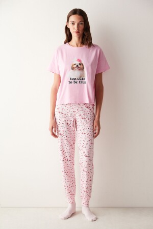 Think Pinkes T-Shirt-Pyjama-Oberteil - 1