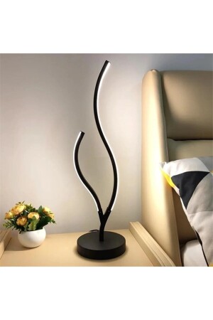 Tief modernes Design, schwarze LED-Tischlampe mit weißem LED-Licht – Lampenschirm – Nachtlicht DRN93 - 2