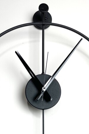 Tiktok 40 cm schwarze, moderne dekorative Metallwanduhr mit Pendel AGA01085 - 3