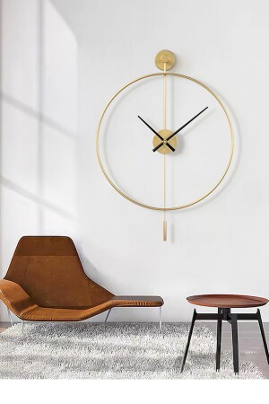 Tiktok Xxl 90 Cm Gold, Modern Dekoratif Sarkaçlı Metal Duvar Saati AGA01078 - AGA KONSEPT